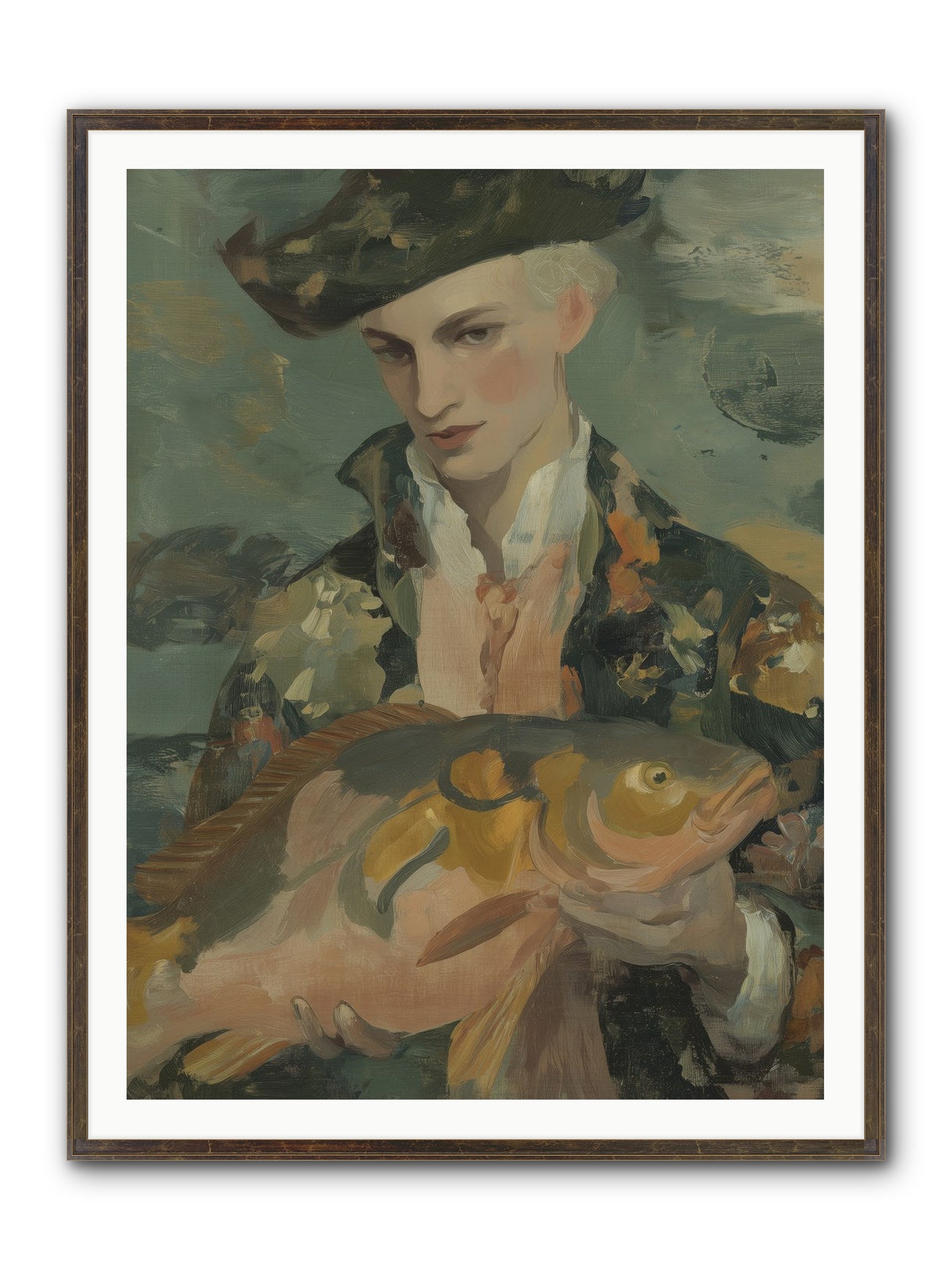Fisherman's Net Framed Print - Slimwoods Black/Gold 36x48