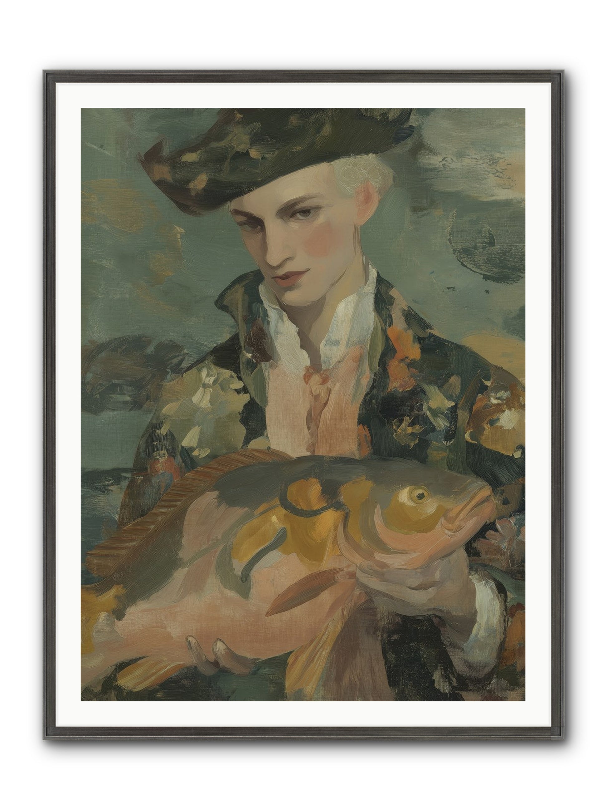 Fisherman's Net Framed Print - Slimwoods Black/Silver 36x48