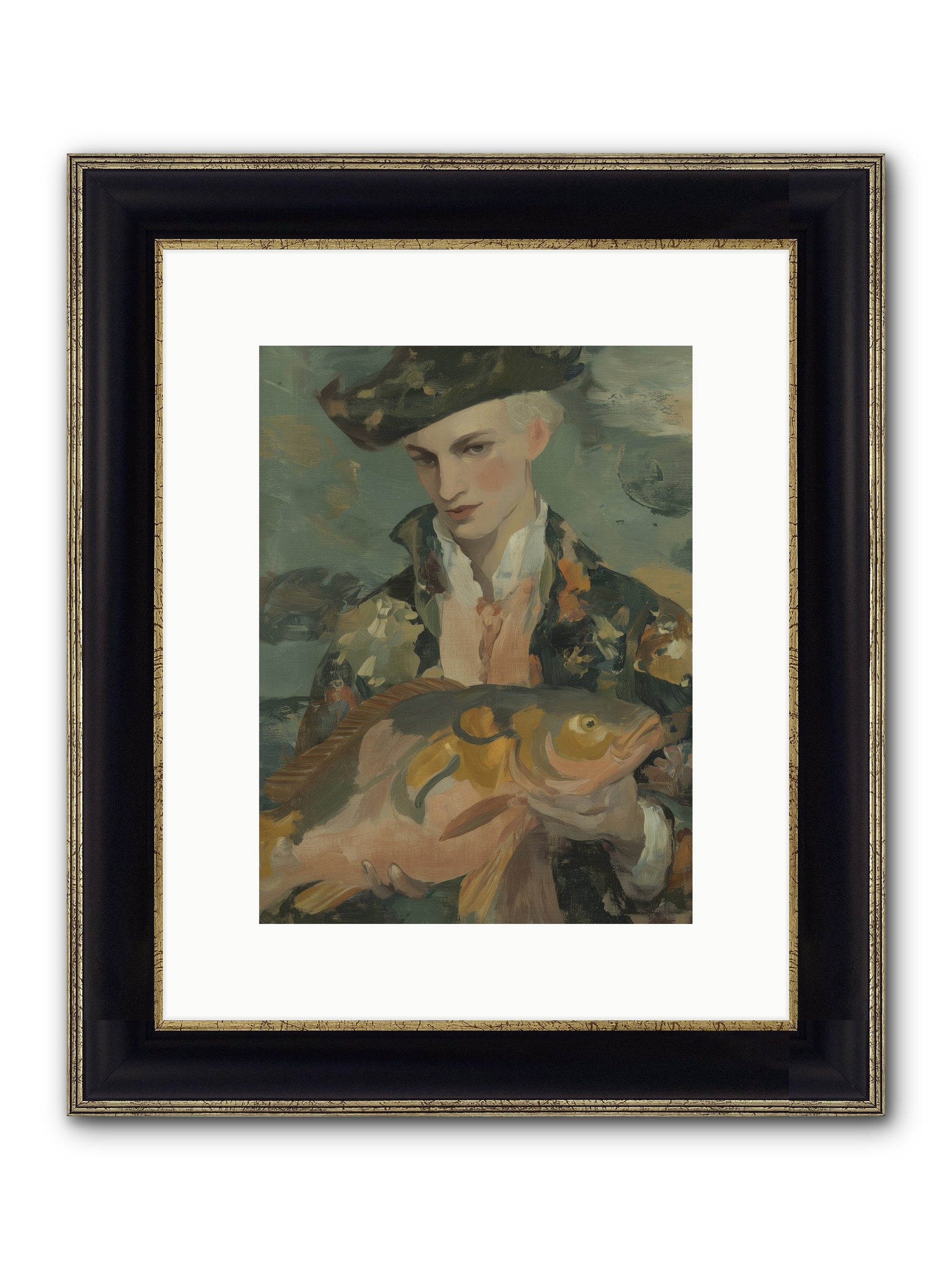 Fisherman's Net Framed Print - Black & Gold 9x12