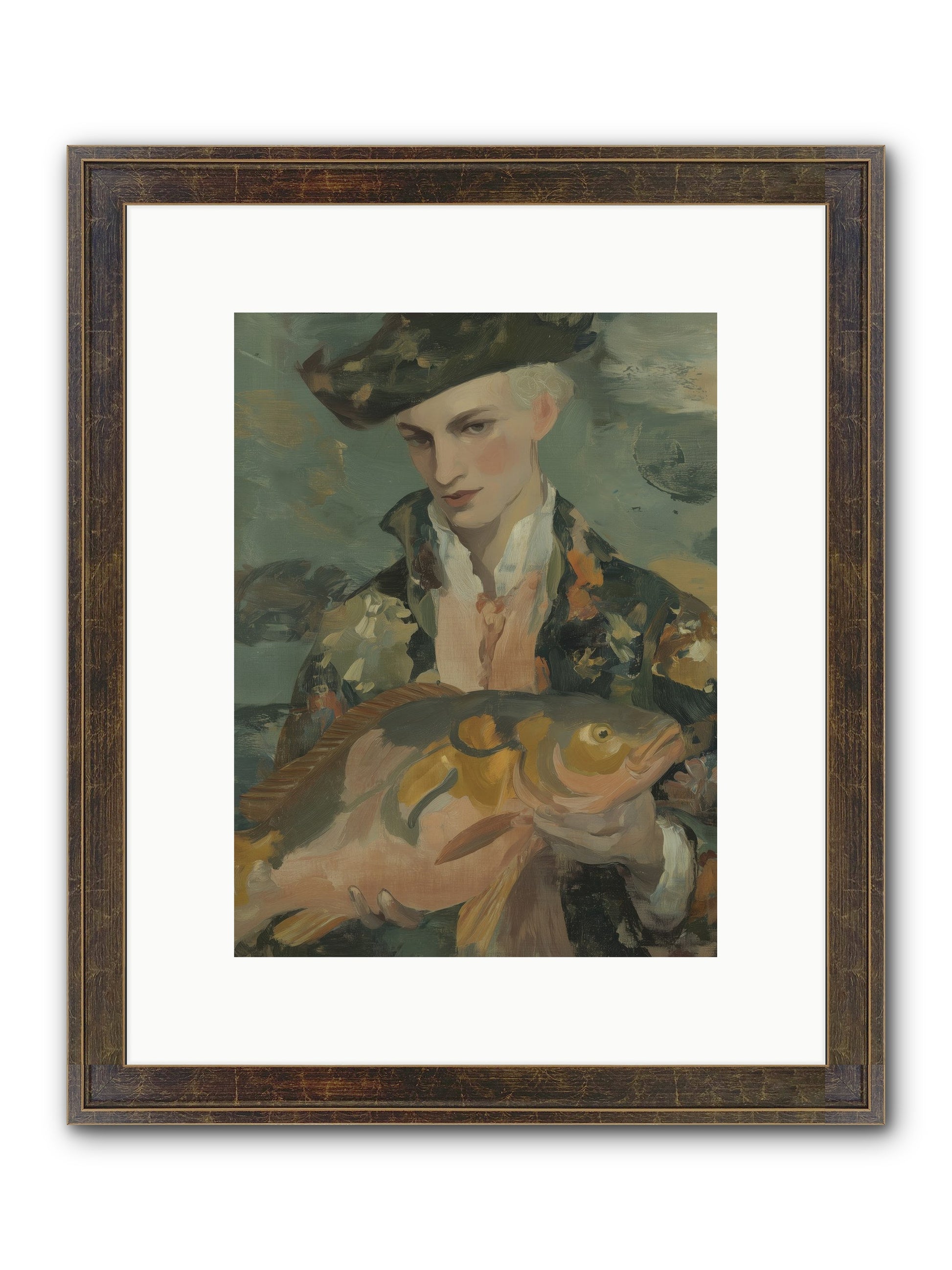 Fisherman's Net Framed Print - Slimwoods Black/Gold 9x12
