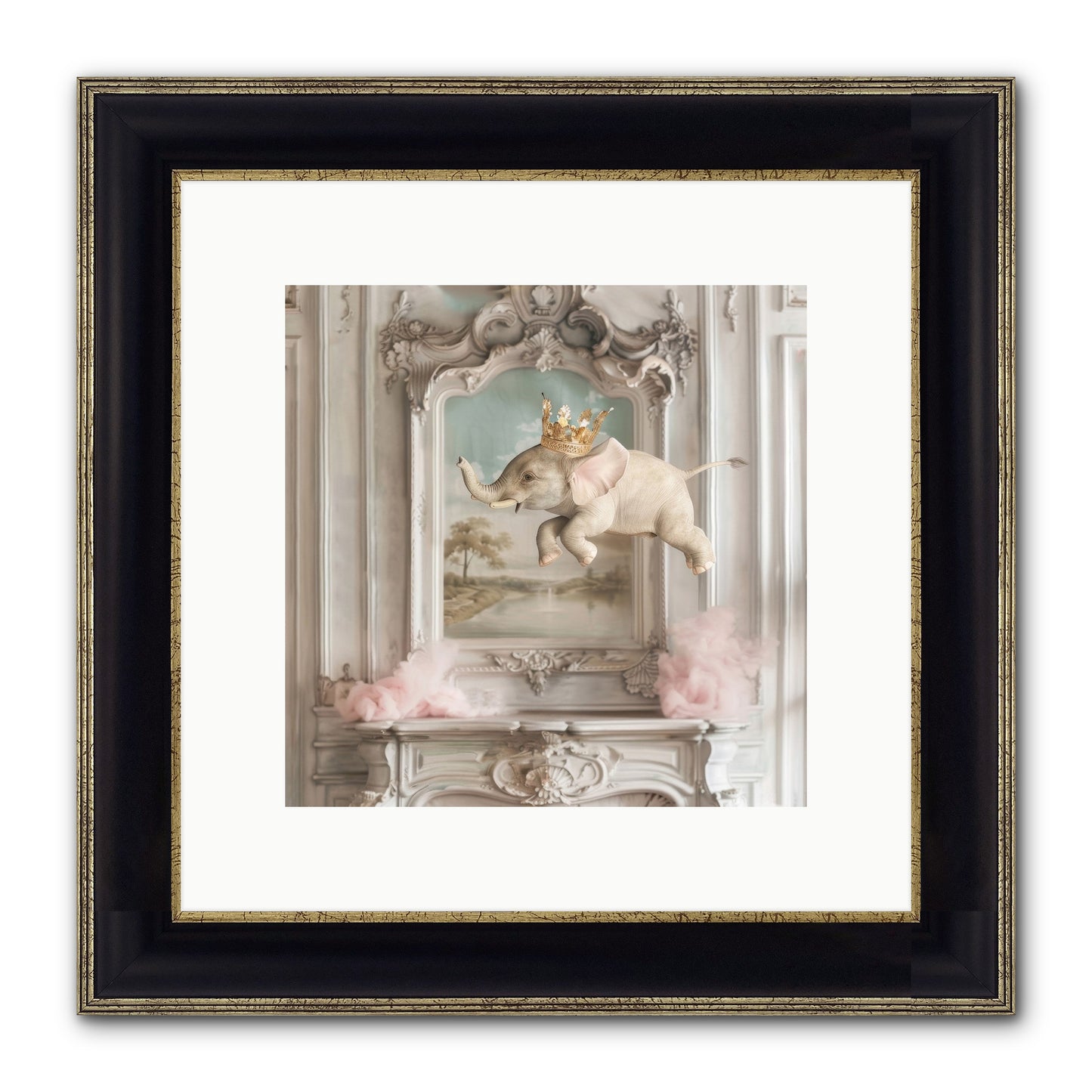 Fitzroy Framed Print - Black & Gold 10x10