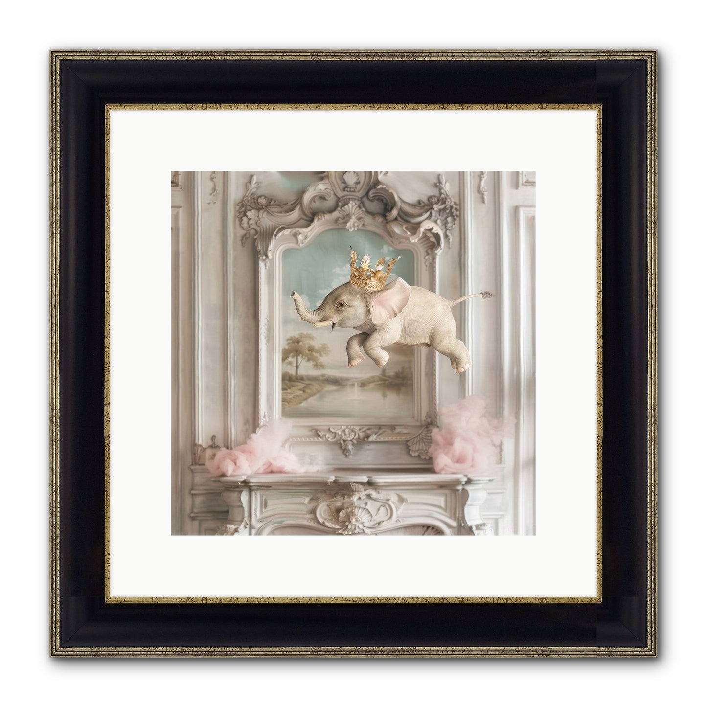 Fitzroy Framed Print - Black & Gold 12x12