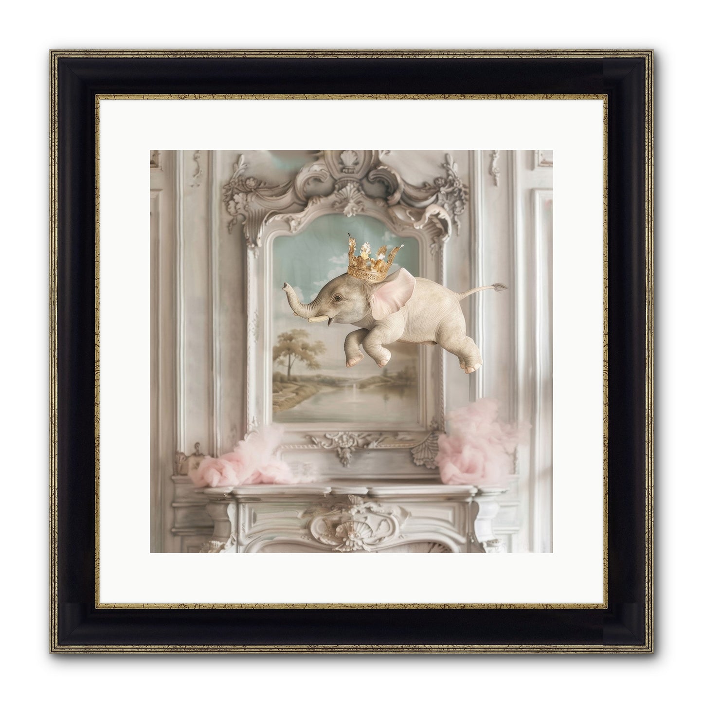 Fitzroy Framed Print - Black & Gold 16x16