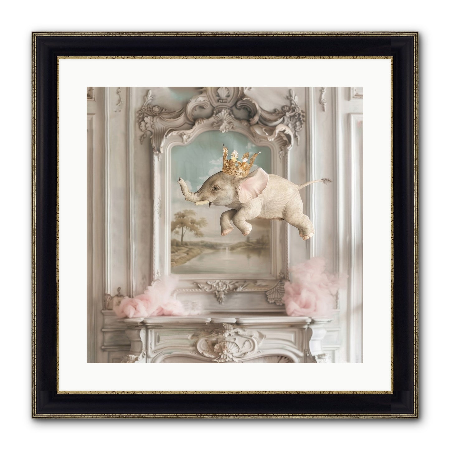 Fitzroy Framed Print - Black & Gold 20x20