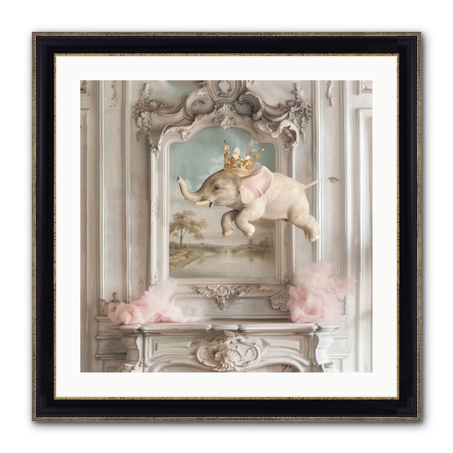 Fitzroy Framed Print - Black & Gold 24x24