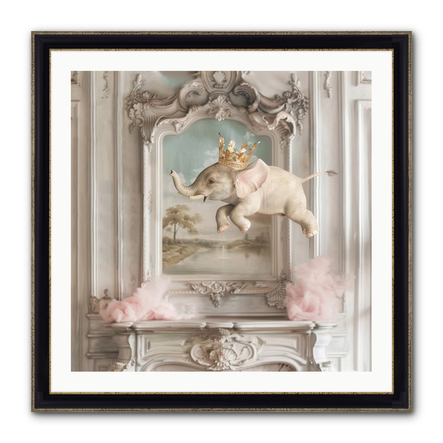 Fitzroy Framed Print - Black & Gold 30x30