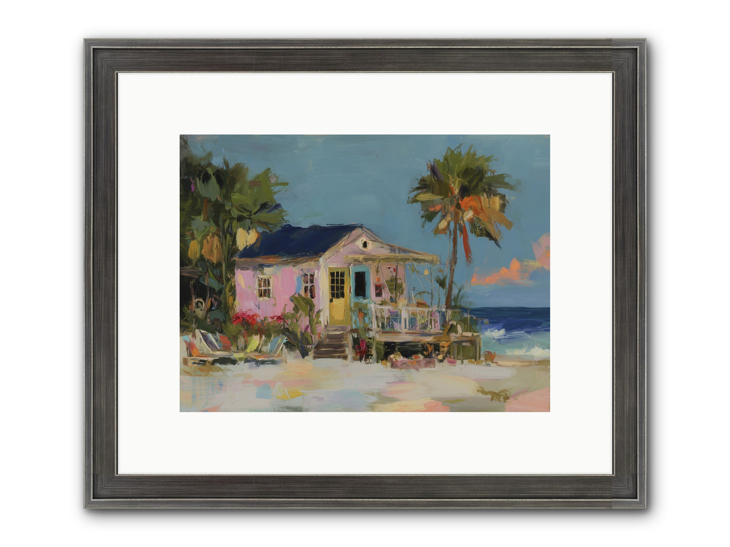 Flamingo's Dream House Framed Print - Slimwoods Black/Silver 12x9