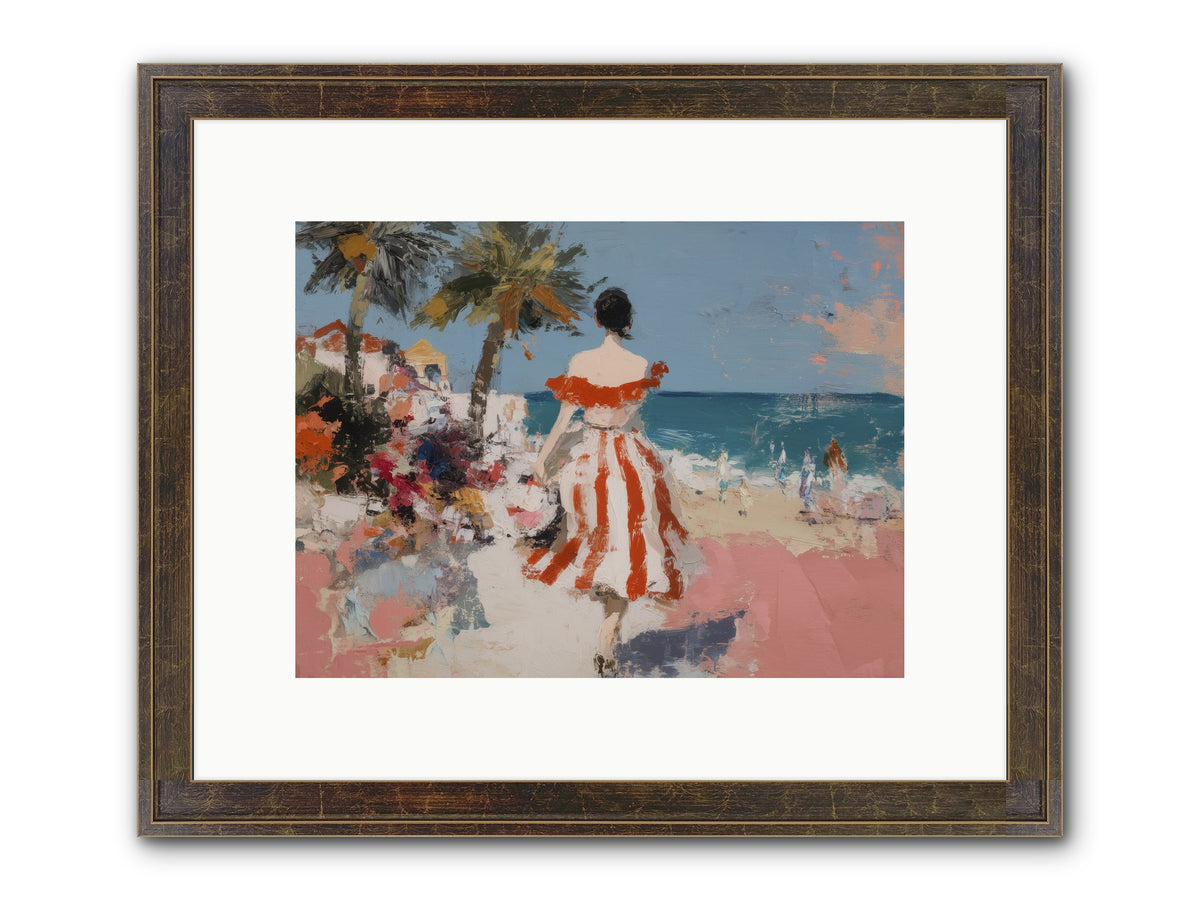 Flamingo Shores Framed Print - Slimwoods Black/Gold 12x9