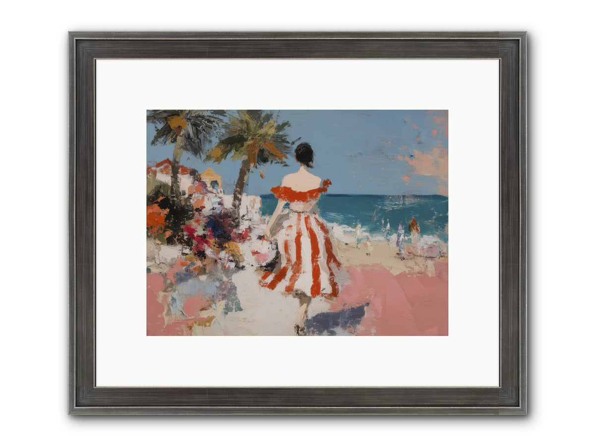 Flamingo Shores Framed Print - Slimwoods Black/Silver 12x9