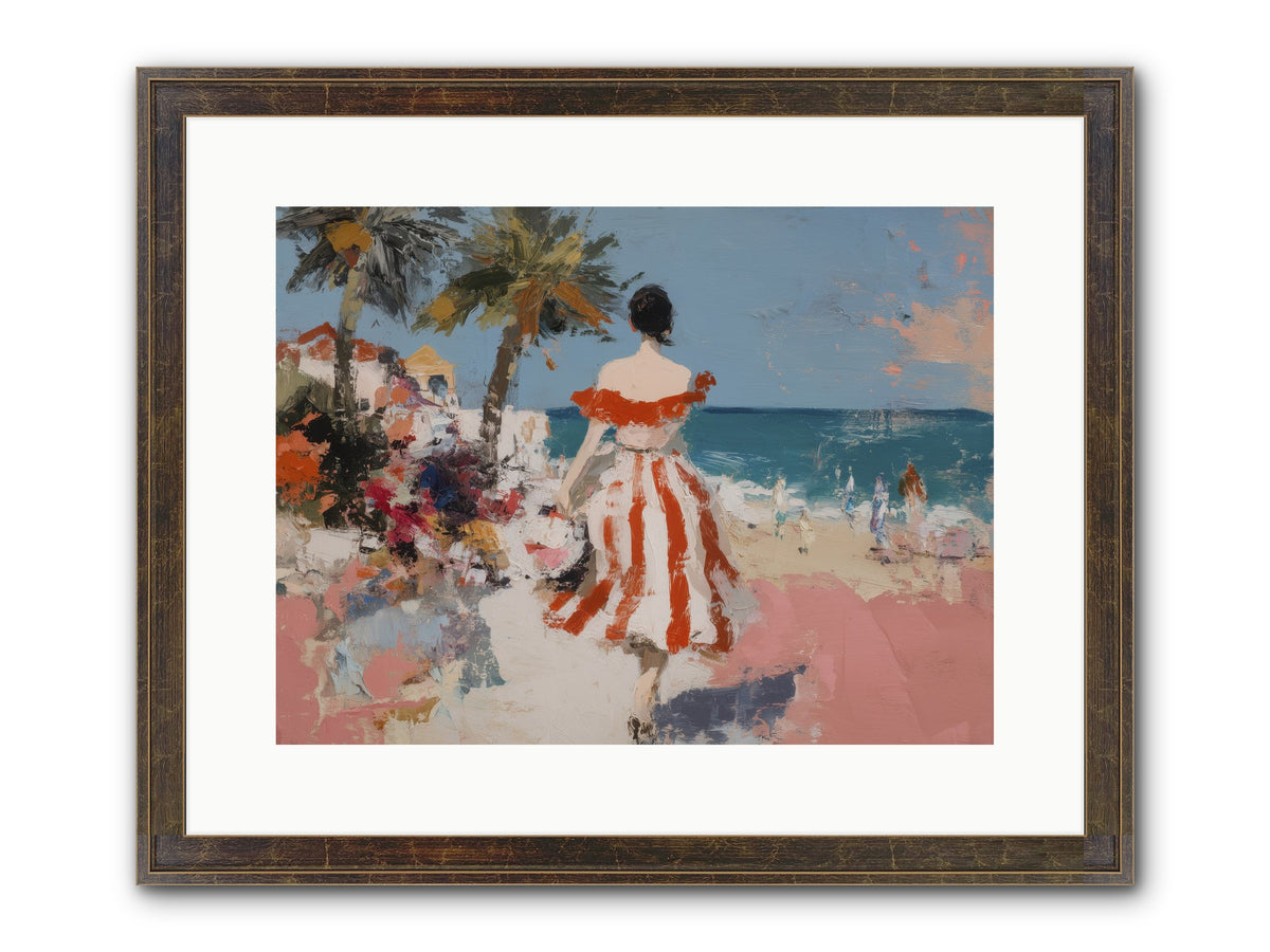 Flamingo Shores Framed Print - Slimwoods Black/Gold 16x12