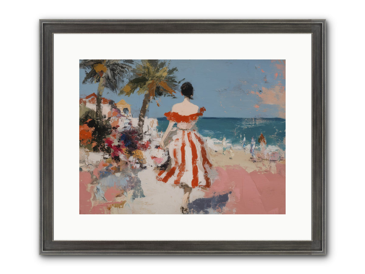 Flamingo Shores Framed Print - Slimwoods Black/Silver 16x12