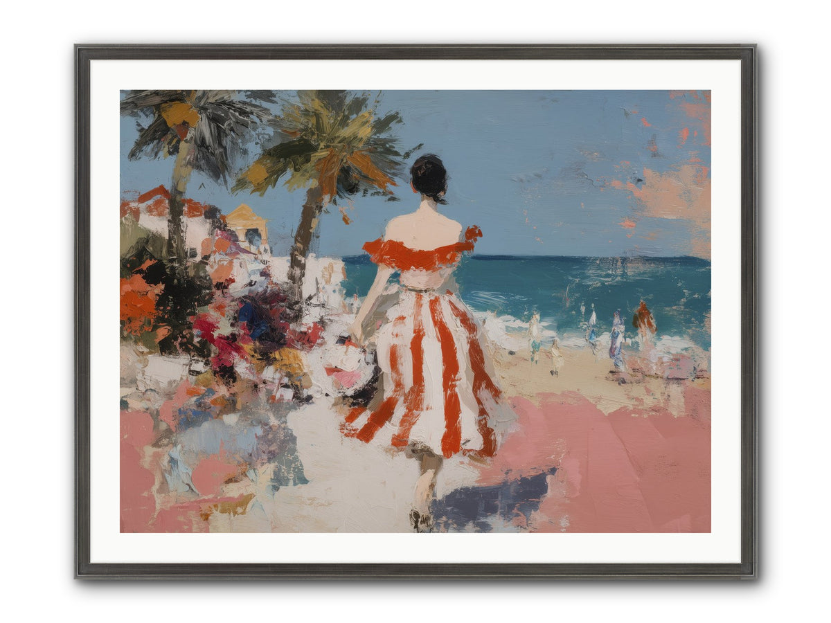 Flamingo Shores Framed Print - Slimwoods Black/Silver 40x30