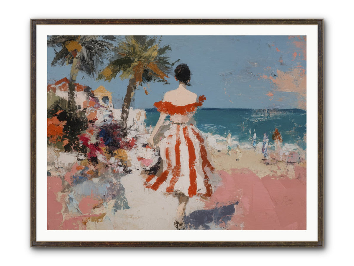Flamingo Shores Framed Print - Slimwoods Black/Gold 48x36