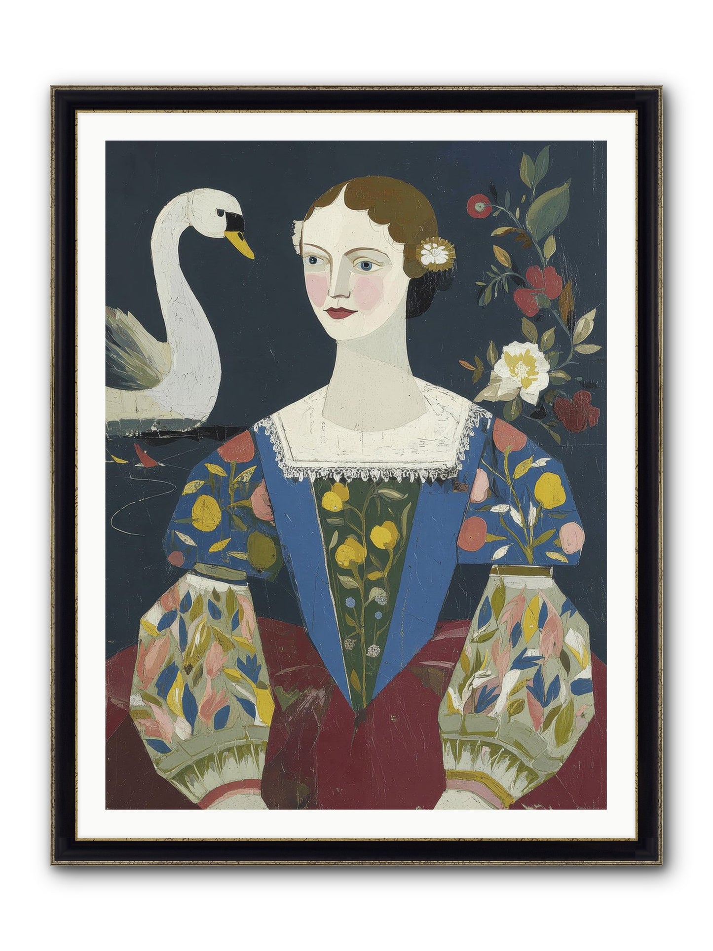 Fleeting Things Framed Print - Black & Gold 36x48