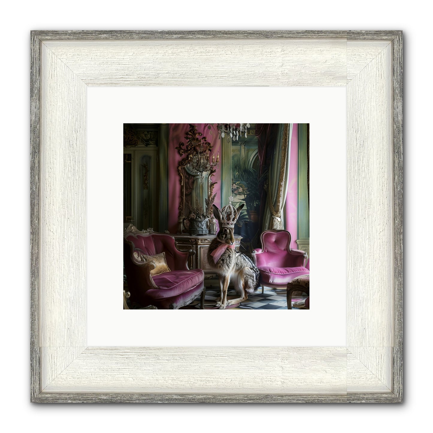 Fleurine Framed Print - Driftwood White 10x10