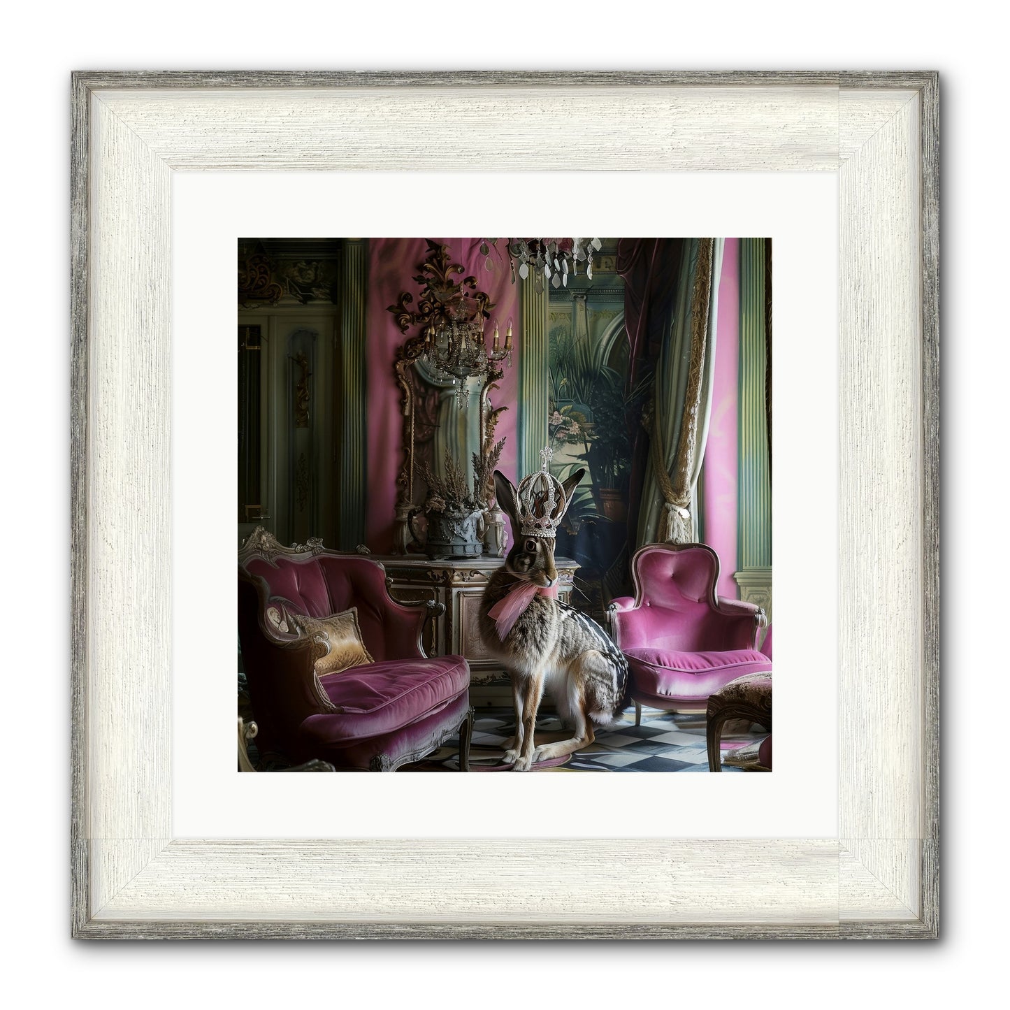 Fleurine Framed Print - Driftwood White 16x16