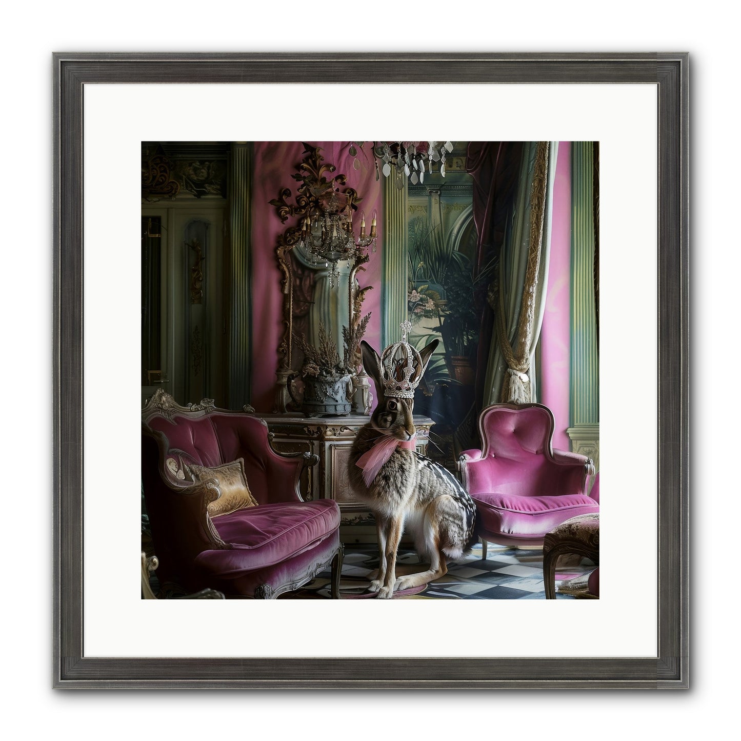Fleurine Framed Print - Slimwoods Black/Silver 16x16
