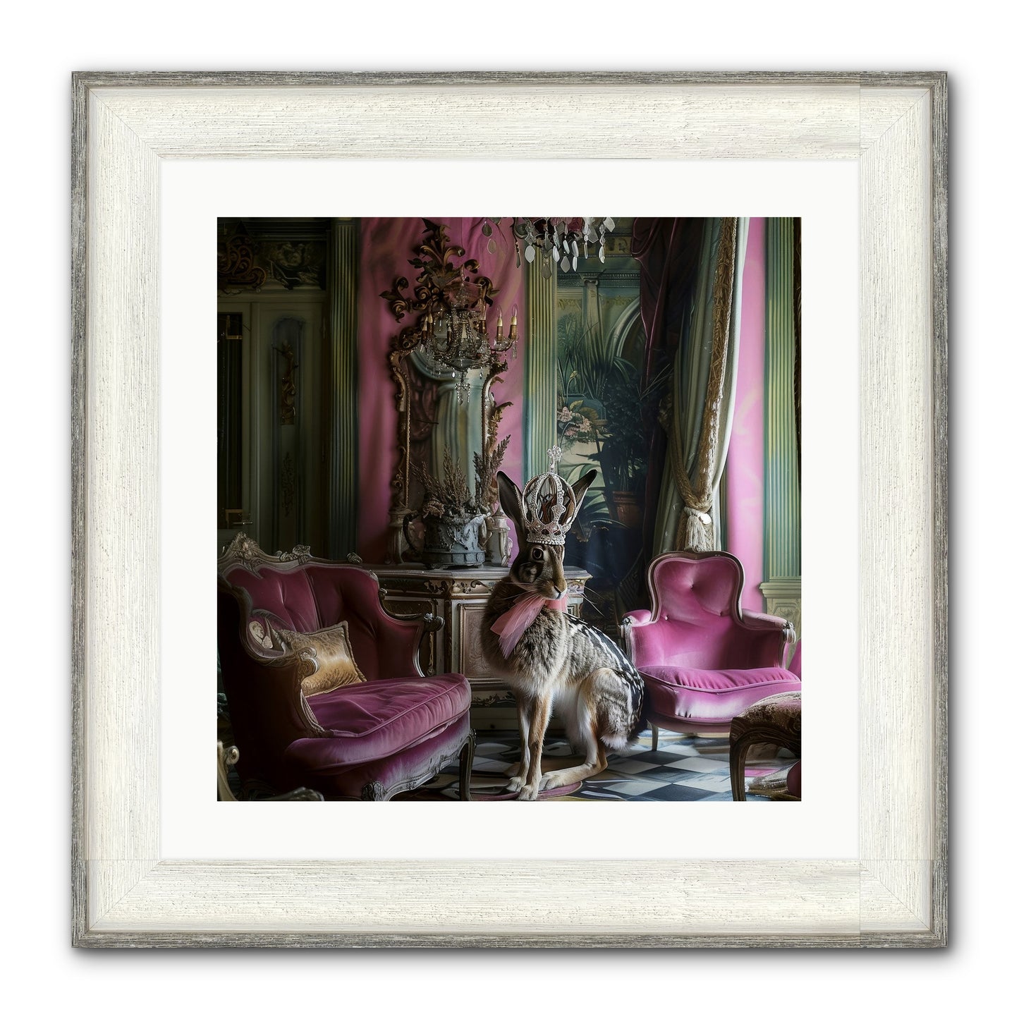 Fleurine Framed Print - Driftwood White 20x20