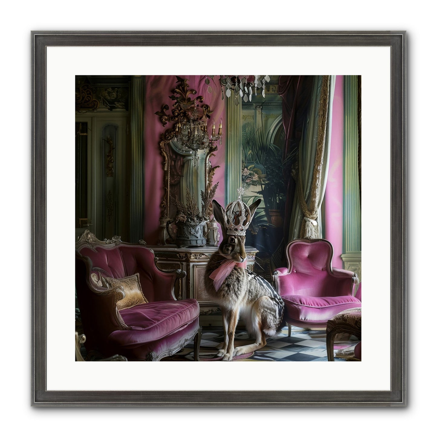 Fleurine Framed Print - Slimwoods Black/Silver 20x20