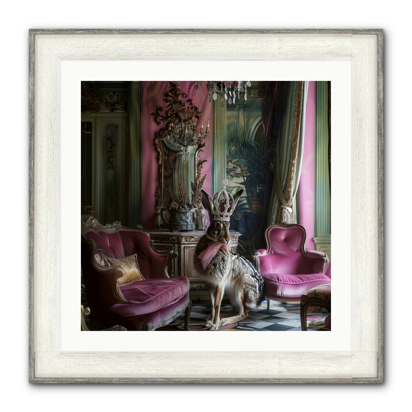 Fleurine Framed Print - Driftwood White 24x24