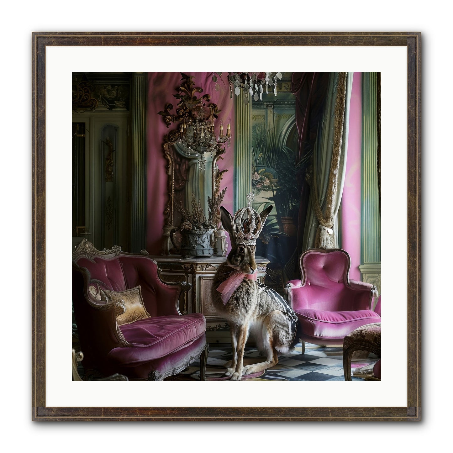 Fleurine Framed Print - Slimwoods Black/Gold 24x24
