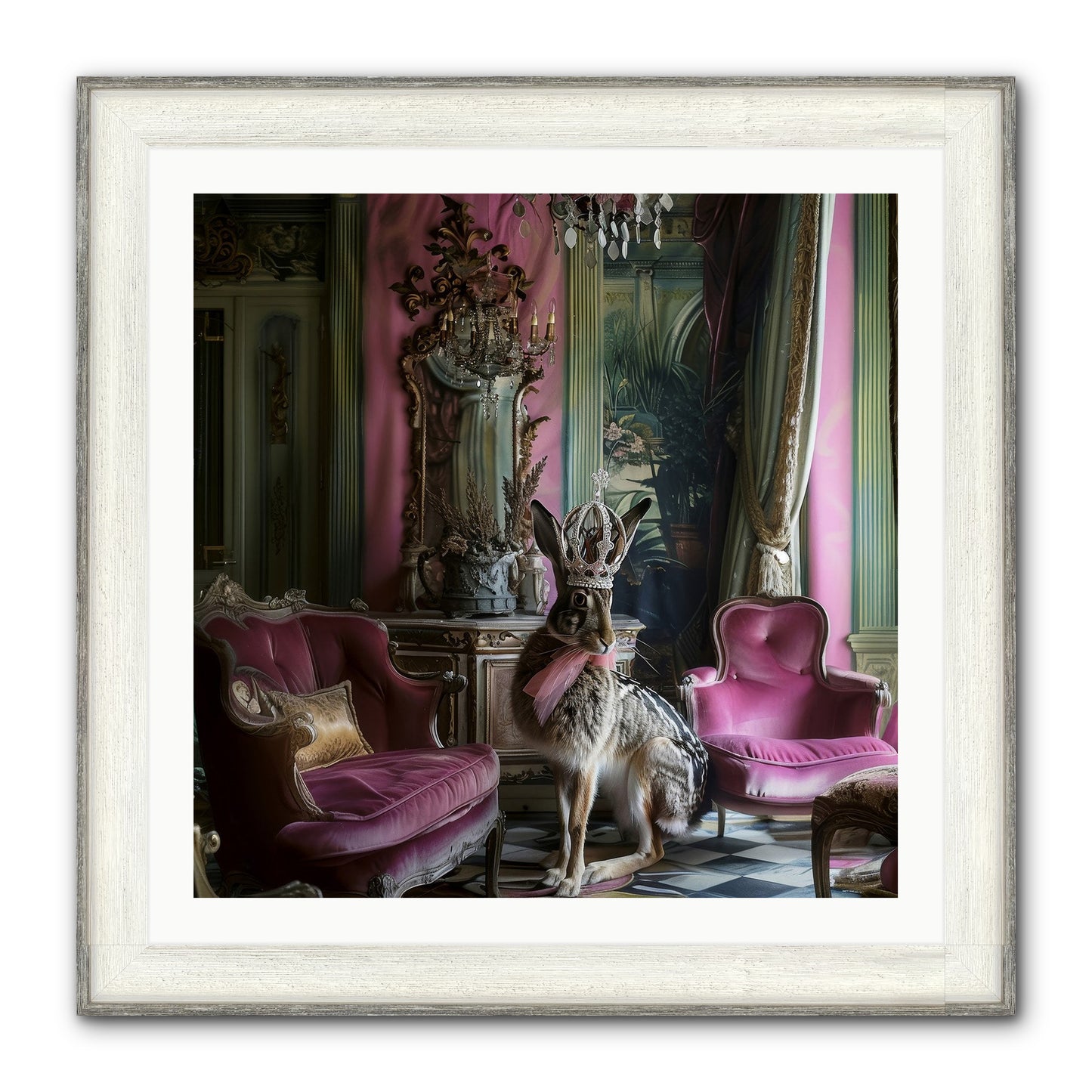 Fleurine Framed Print - Driftwood White 30x30