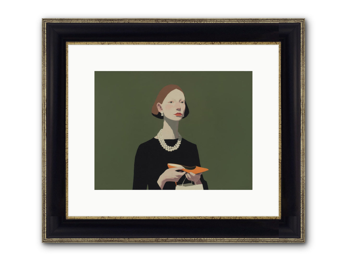 Flicker Calm Framed Print - Black & Gold 12x9