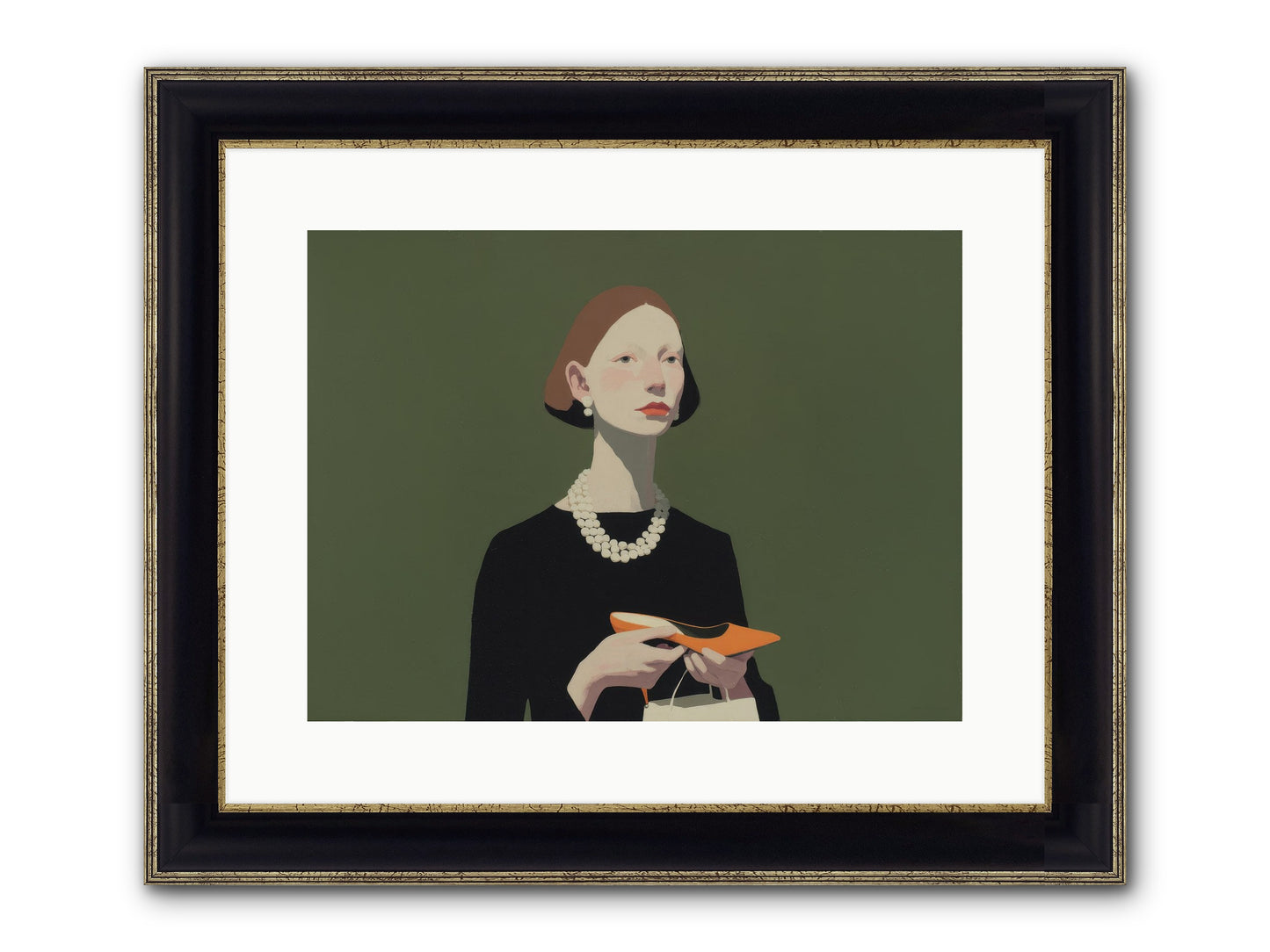 Flicker Calm Framed Print - Black & Gold 16x12
