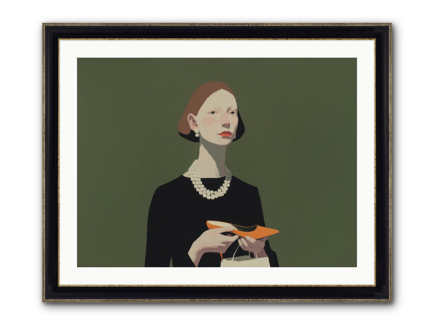 Flicker Calm Framed Print - Black & Gold 32x24
