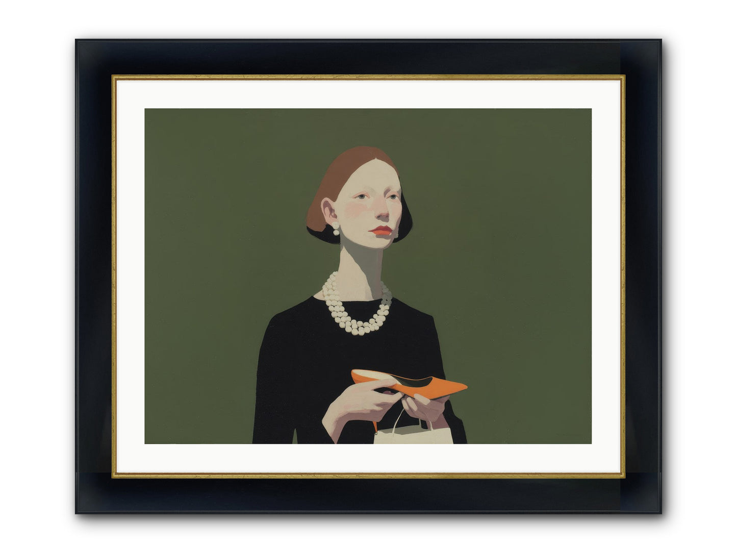 Flicker Calm Framed Print - Wide Black w/Gold 32x24