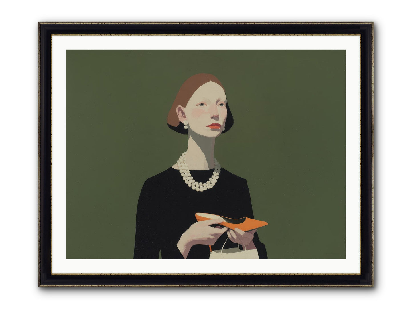 Flicker Calm Framed Print - Black & Gold 40x30