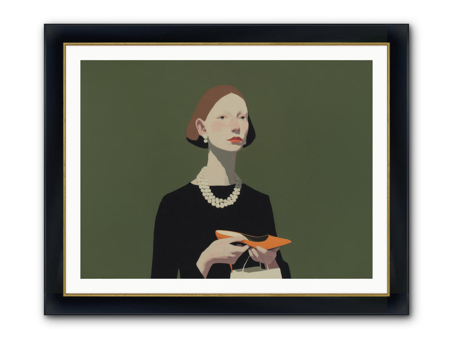 Flicker Calm Framed Print - Wide Black w/Gold 40x30