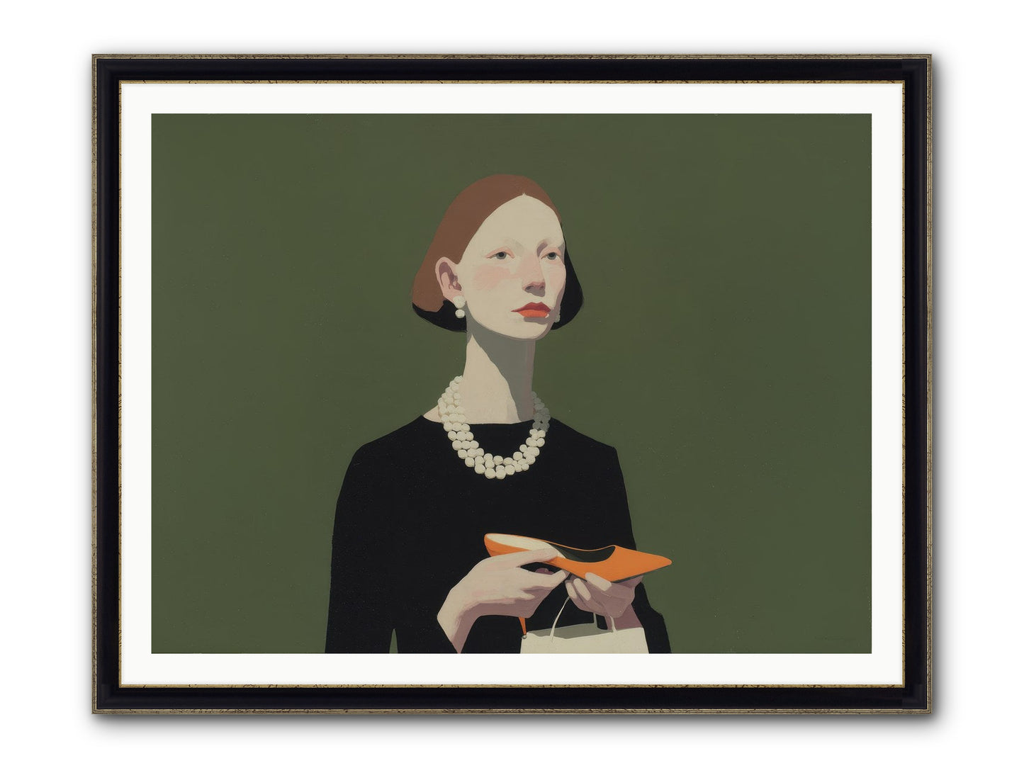 Flicker Calm Framed Print - Black & Gold 48x36