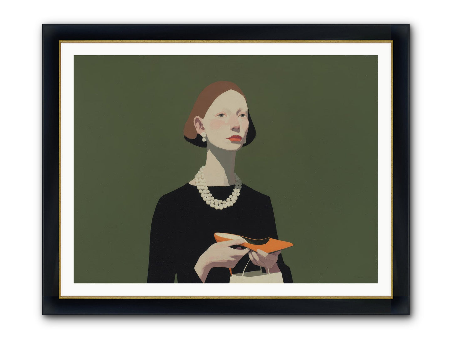 Flicker Calm Framed Print - Wide Black w/Gold 48x36