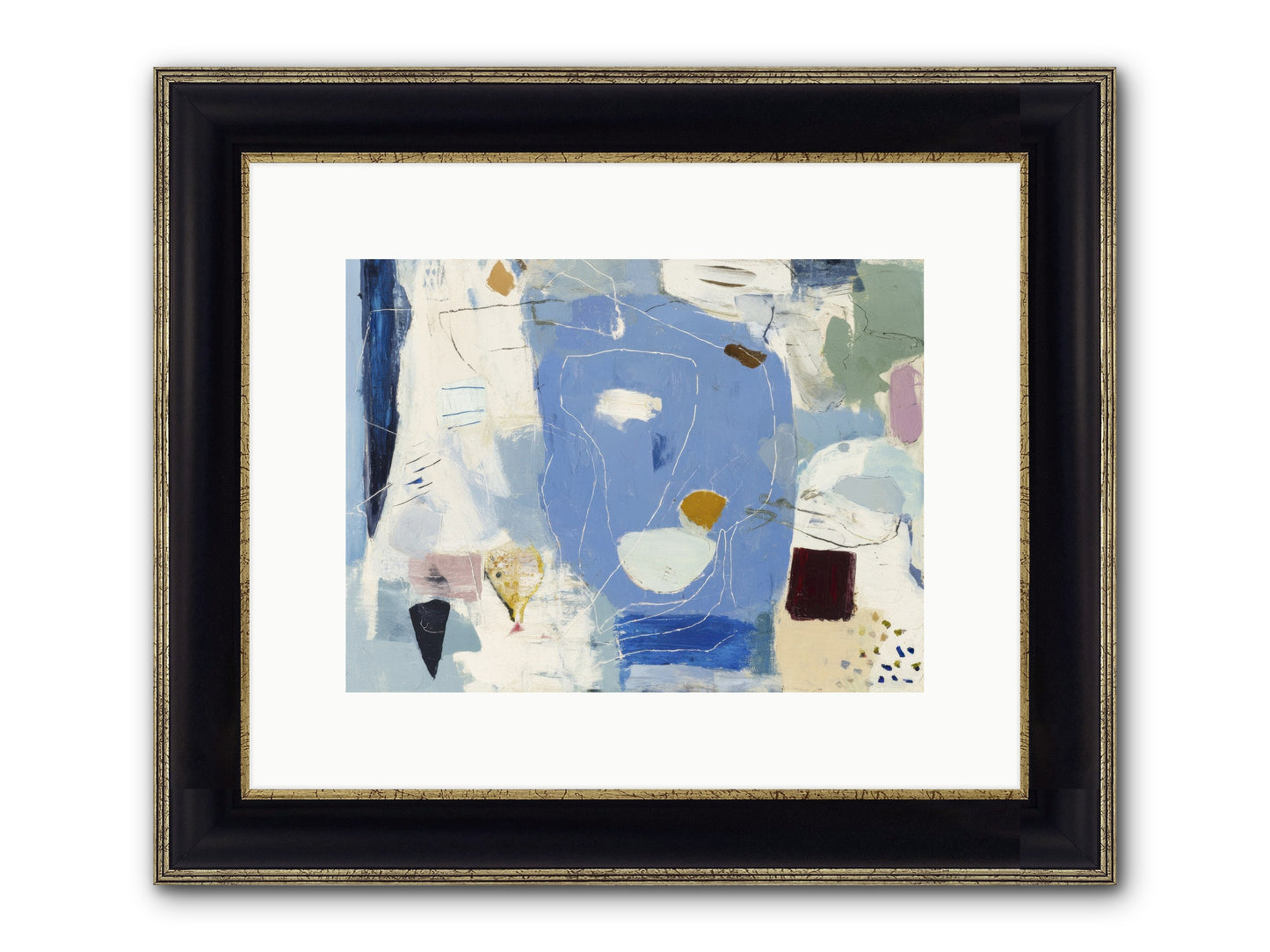 Flickering Framed Print - Black & Gold 12x9