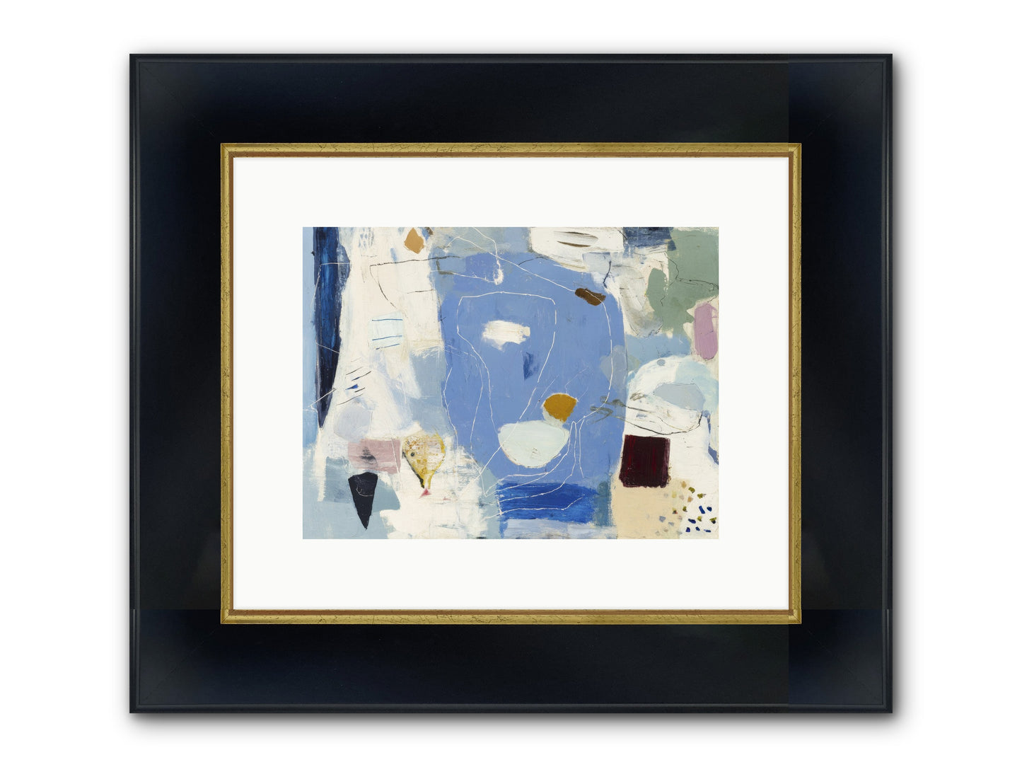 Flickering Framed Print - Wide Black w/Gold 12x9