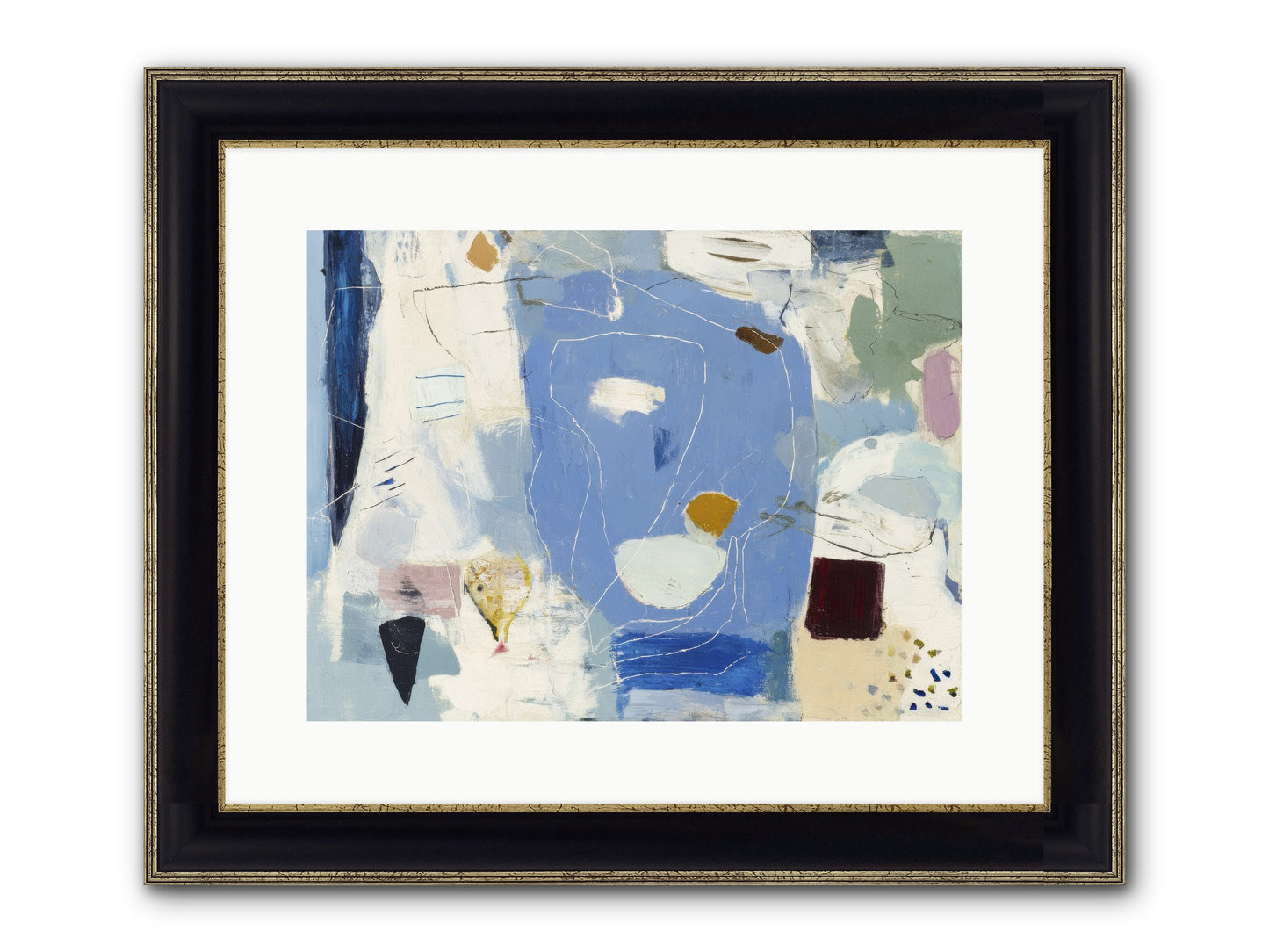 Flickering Framed Print - Black & Gold 16x12