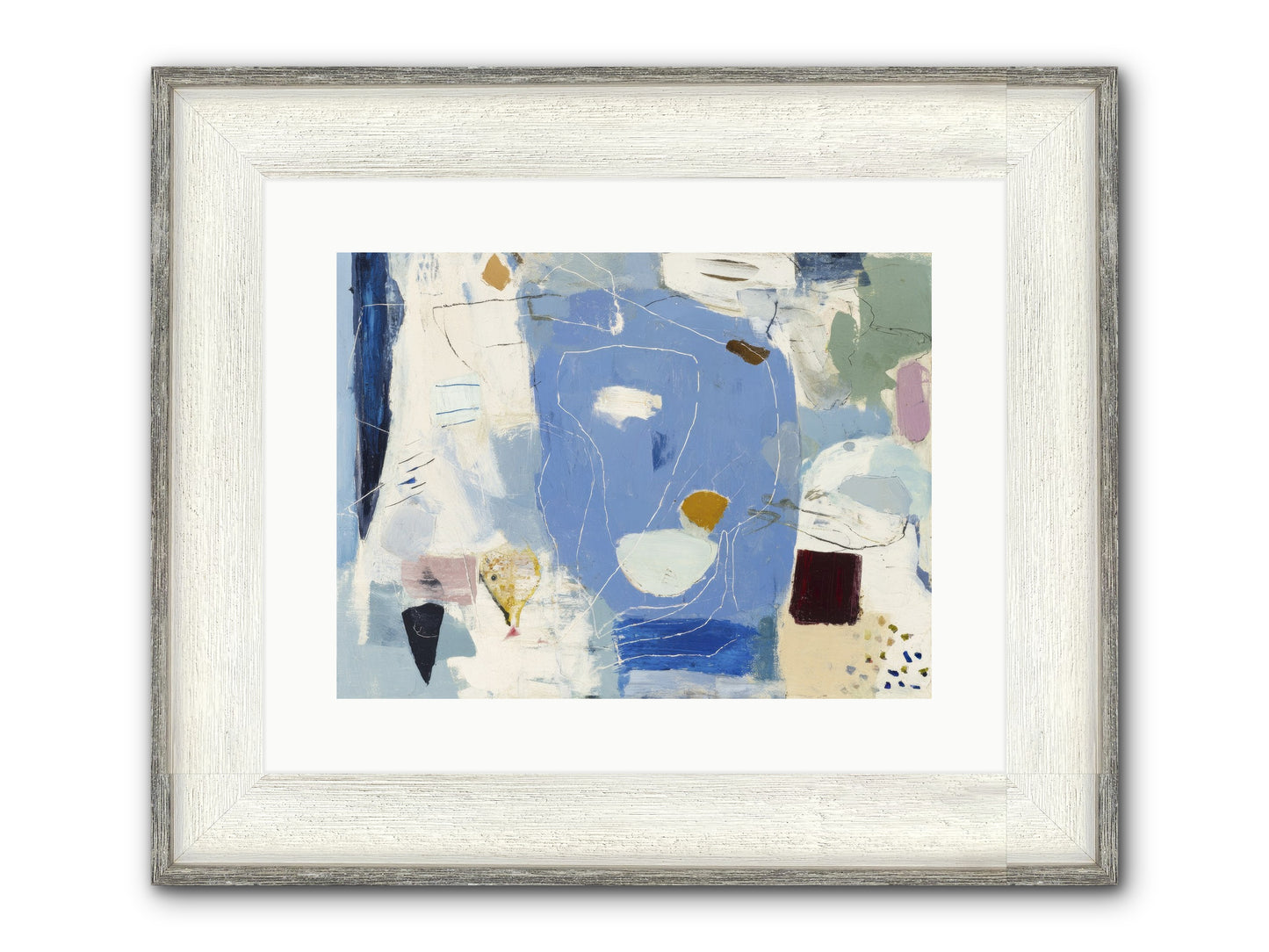 Flickering Framed Print - Driftwood White 16x12