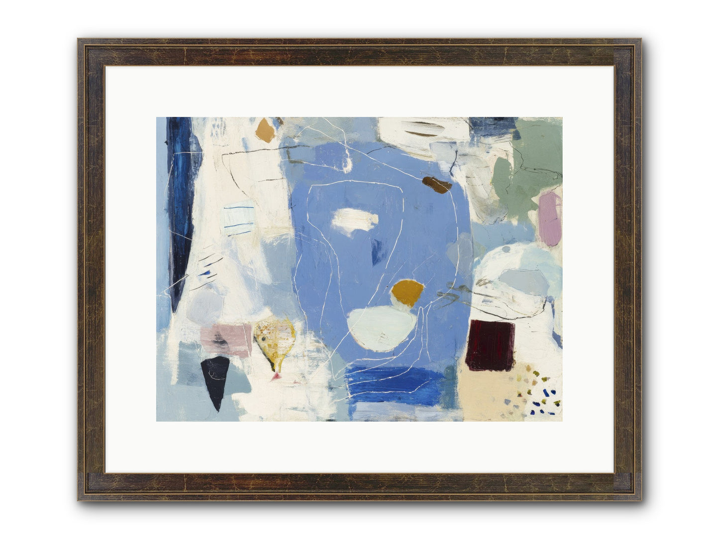 Flickering Framed Print - Slimwoods Black/Gold 16x12