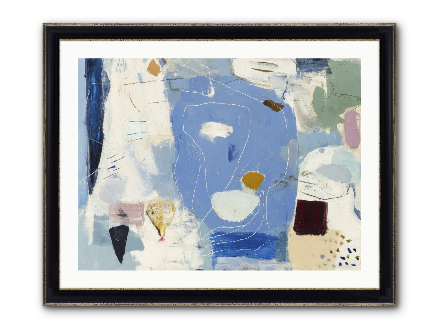 Flickering Framed Print - Black & Gold 32x24