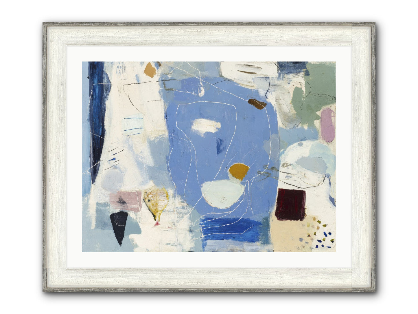Flickering Framed Print - Driftwood White 32x24