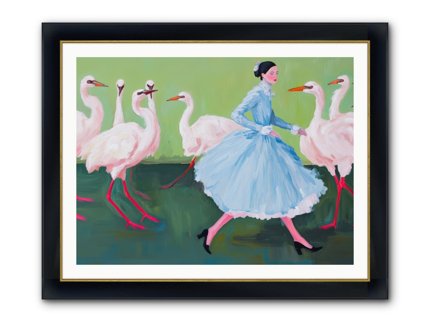 Flight School Memoirs Framed Print - Wide Black w/Gold 40x30