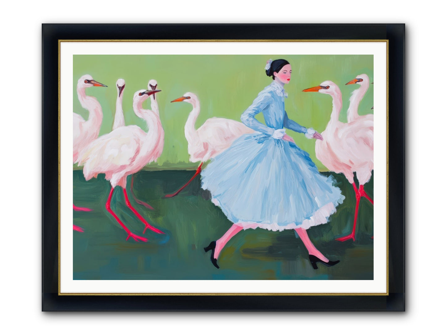 Flight School Memoirs Framed Print - Wide Black w/Gold 48x36