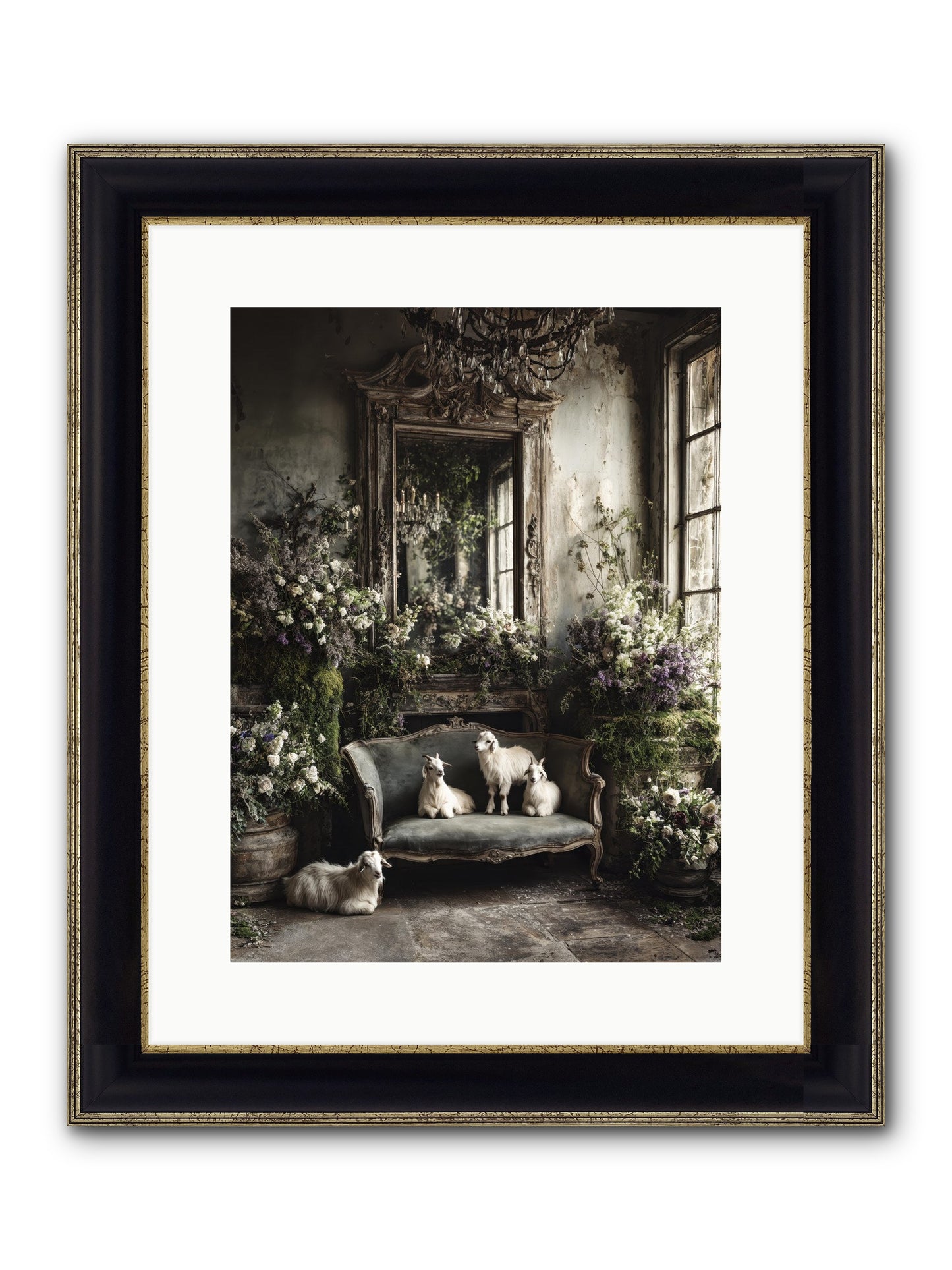 Flights Of Fancy Framed Print - Black & Gold 12x16