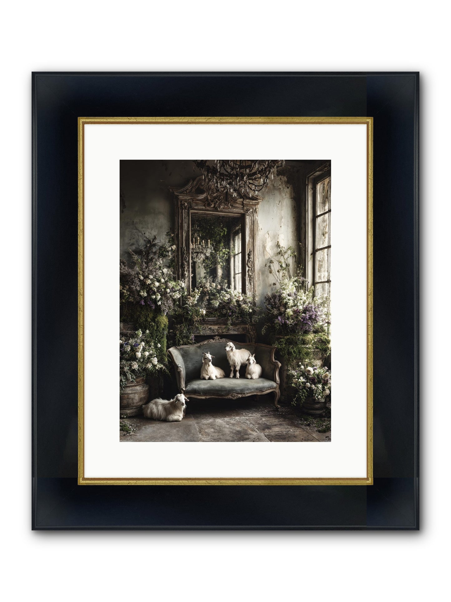 Flights Of Fancy Framed Print - Wide Black w/Gold 12x16