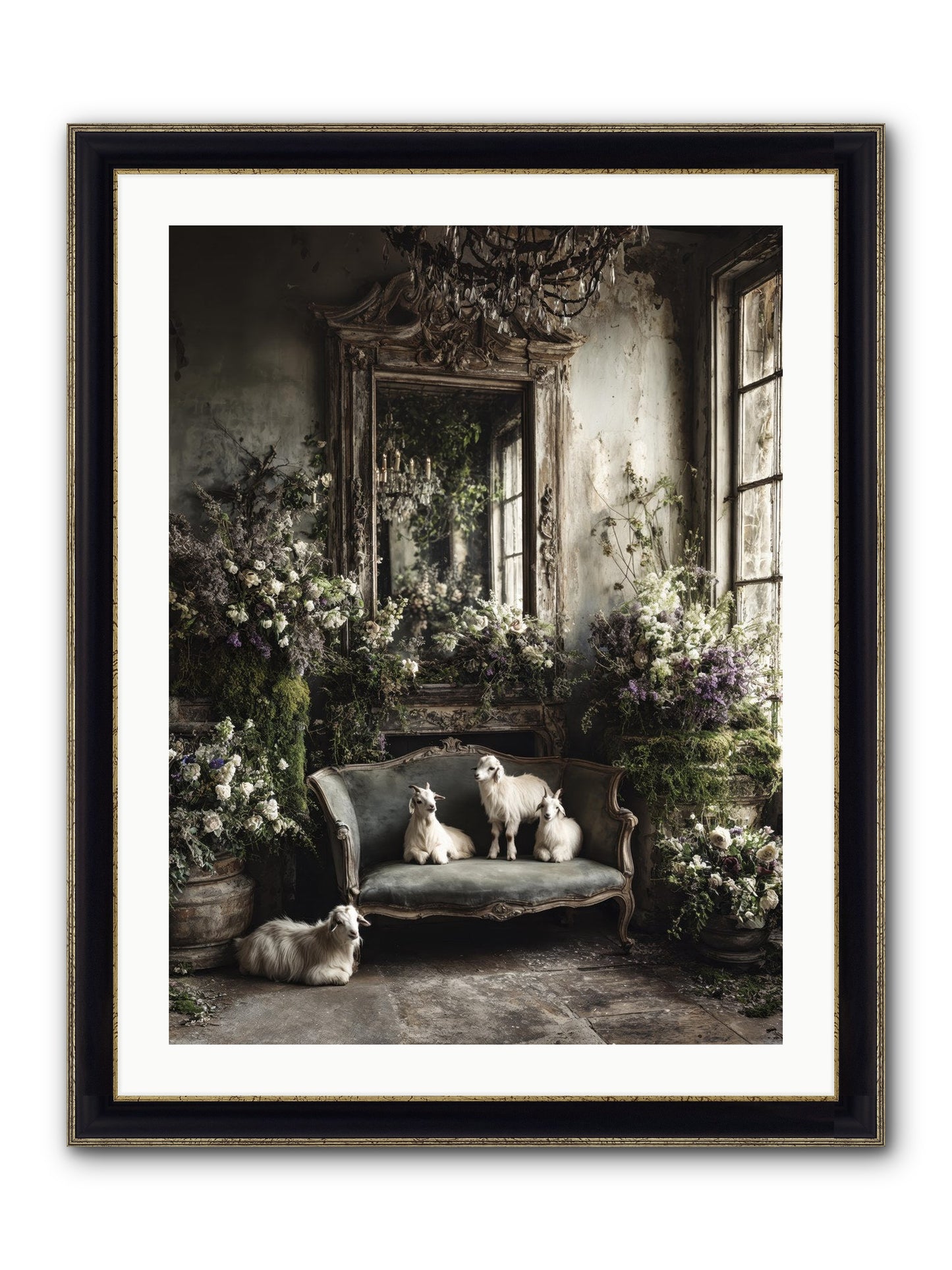 Flights Of Fancy Framed Print - Black & Gold 24x32