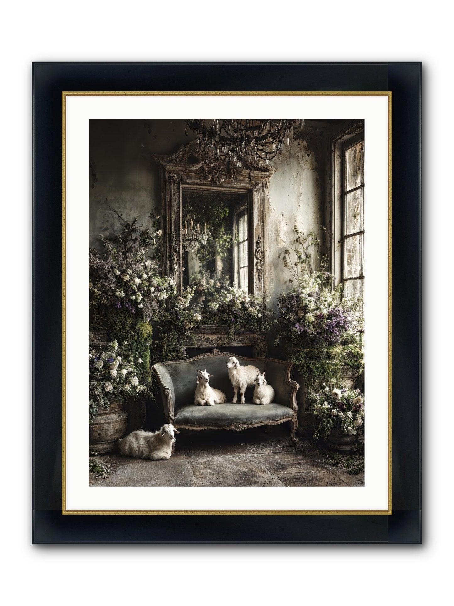 Flights Of Fancy Framed Print - Wide Black w/Gold 24x32