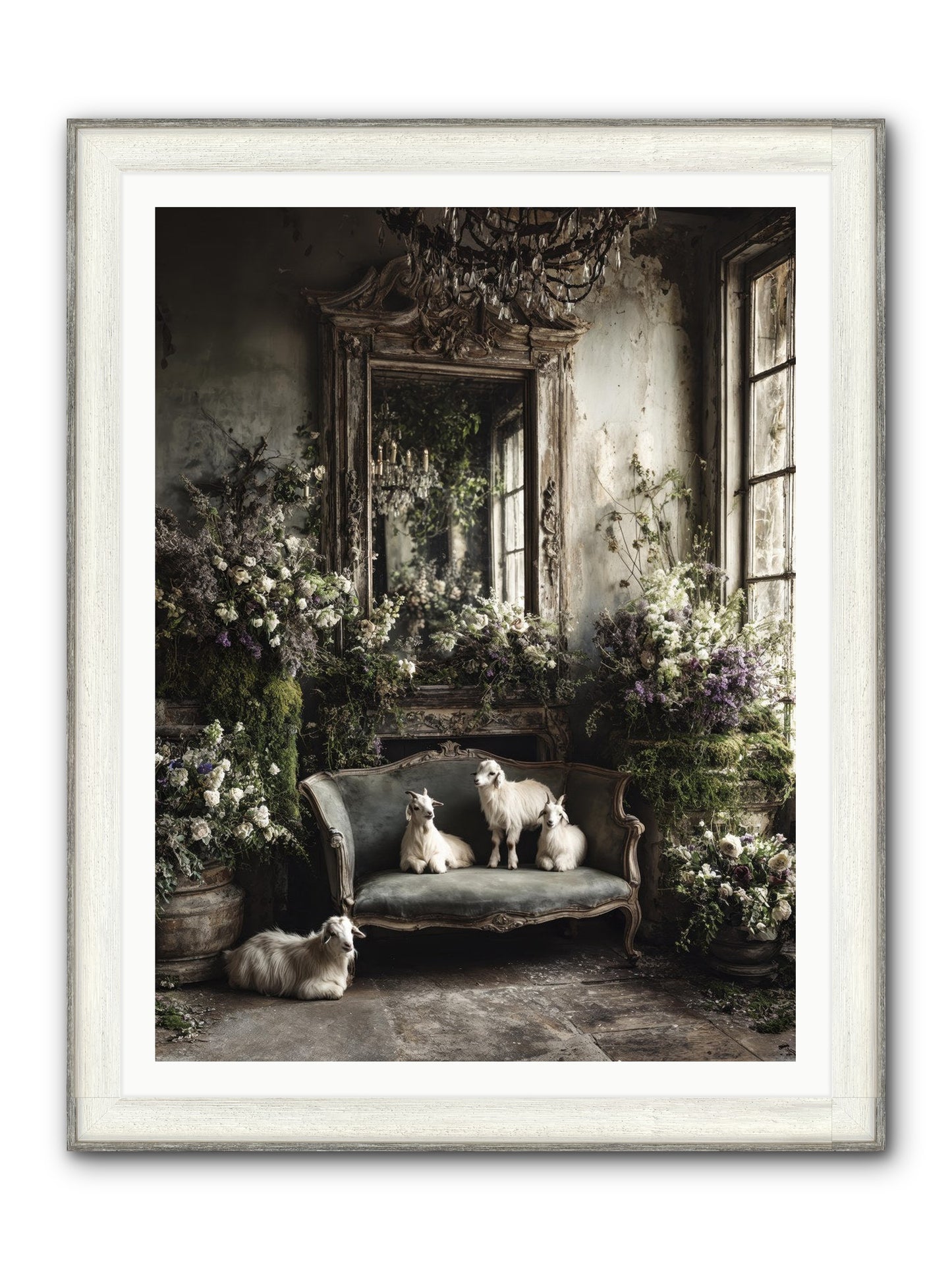 Flights Of Fancy Framed Print - Driftwood White 36x48