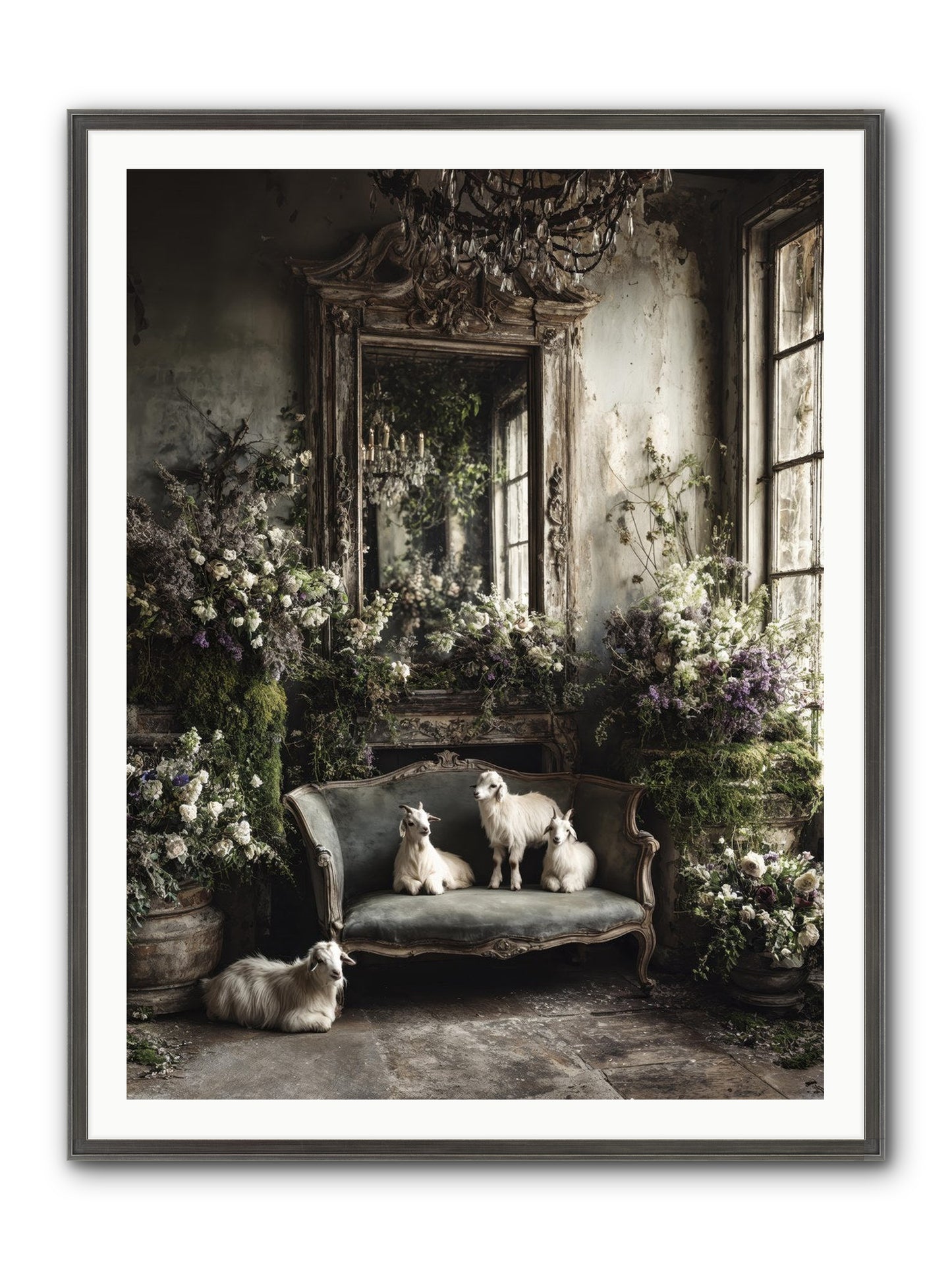 Flights Of Fancy Framed Print - Slimwoods Black/Silver 36x48