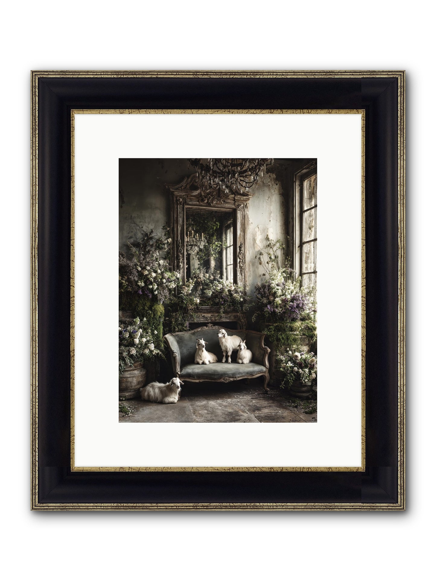 Flights Of Fancy Framed Print - Black & Gold 9x12